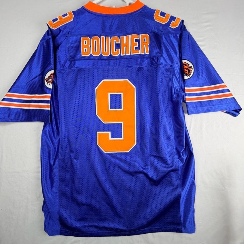 The Waterboy Bobby Boucher 9 Mud Dogs Bourbon Bowl Stitched Jersey Blue Mens M